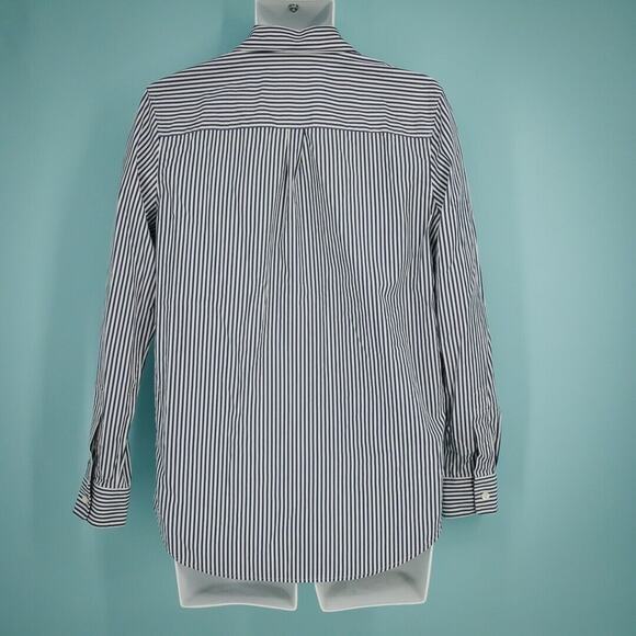 Theory Size Medium M Blue Essential Button Down Hartman Stripe Collared Shirt - Picture 2 of 5